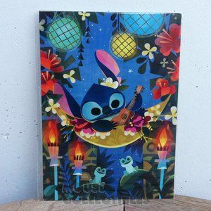 Disney Parks Lilo and Stitch Postcard WonderGround Tiki Luau Joey Chou Ukelele